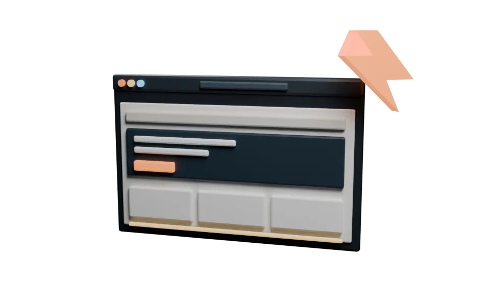 A small-business website assembled inside a browser window, with the Get Site Fast lightning bolt